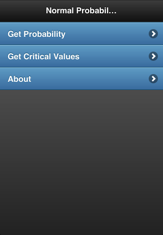 screenshot of first app screen - pick probability type